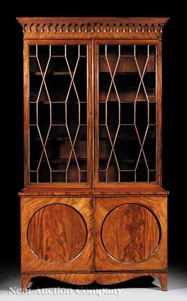 Appraisal: A George III Mahogany Bookcase and Cabinet late th early