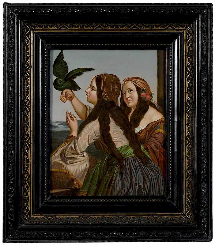 Appraisal: Continental School Genre Scene th century Two Women with a