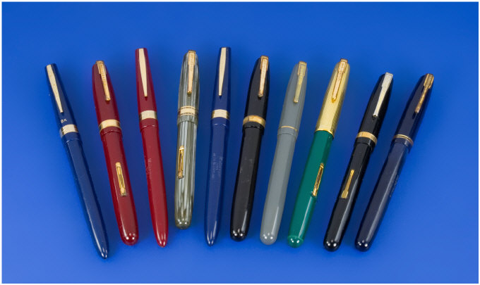 Appraisal: Waterman An English Waterman various colours with gold nibs in