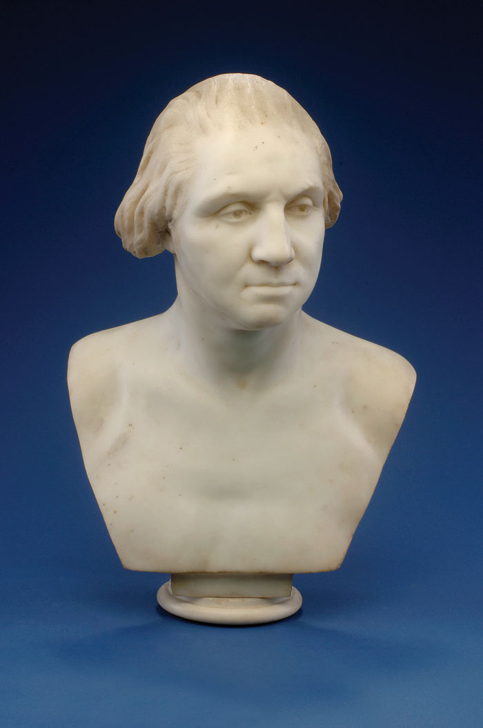 Appraisal: MARBLE BUST OF GEORGE WASHINGTON AFTER HOUDON EARLY NINETEENTH CENTURY