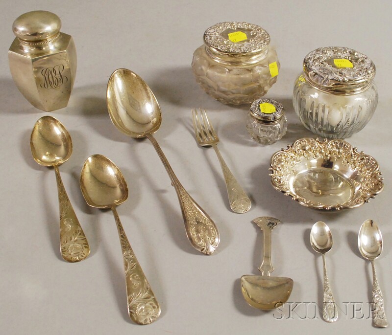 Appraisal: Group of Sterling Silver and Silver-mounted Items a sterling lidded