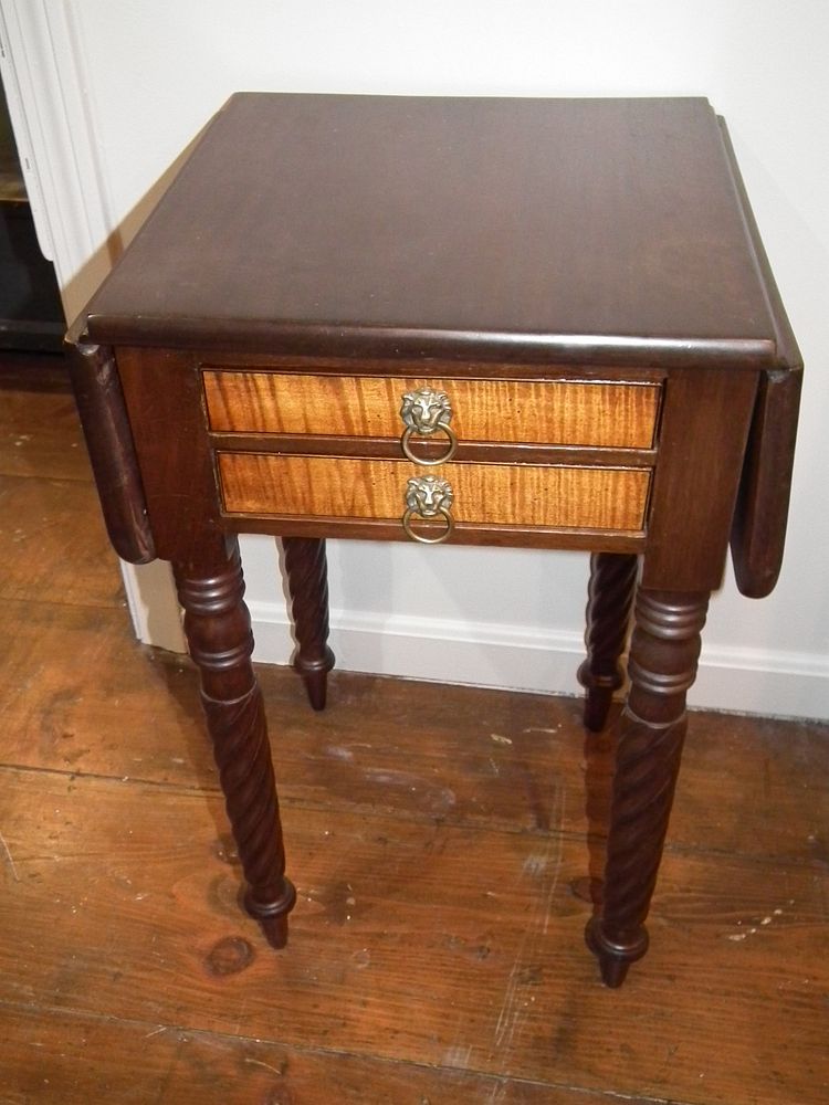 Appraisal: FEDERAL MAHOGANY WORK STAND Period Federal drawer work stand with