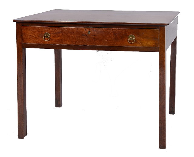 Appraisal: AN TH CENTURY MAHOGANY RECTANGULAR SIDE TABLE fitted with one