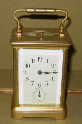 Appraisal: FRENCH SELSI CARRIAGE CLOCK Plain case with beveled glass panels