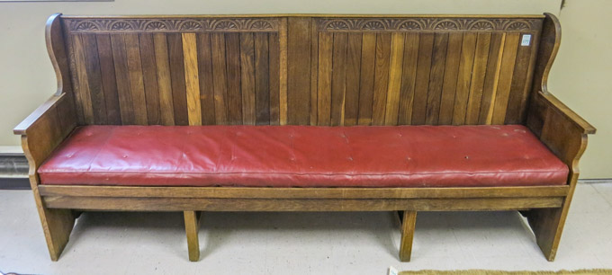 Appraisal: LONG OAK HALL BENCH English early th century having a