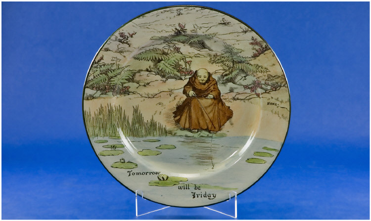 Appraisal: Royal Doulton Series Ware Plate a Monk Fishing with the