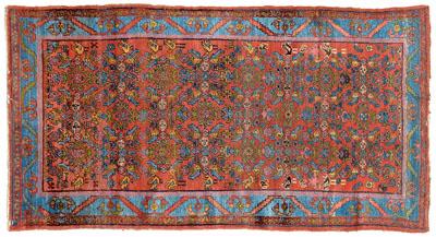 Appraisal: Malayer rug repeating designs on pumpkin colored field with multiple