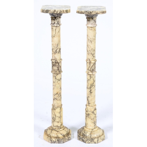 Appraisal: A pair of marble torcheres late th c cm h