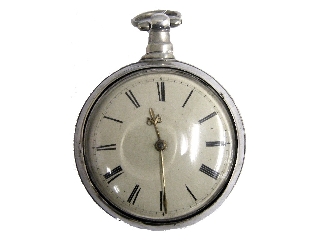 Appraisal: Silver pair cased fusee verge pocket watch hallmarked Chester the