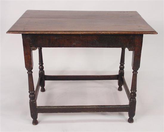 Appraisal: WILLIAM AND MARY OAK TRESTLE TABLE height inches width inches