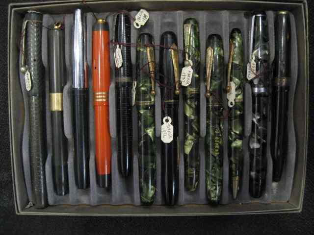 Appraisal: Tray of Old Fountain Pens and a Pencil appears to