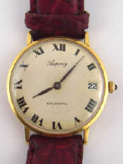 Appraisal: A vintage gent's Swiss hallmarked carat gold Baumatic wrist watch