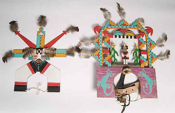 Appraisal: Hopi Painted Tabletas lot of including two with Polik Manas