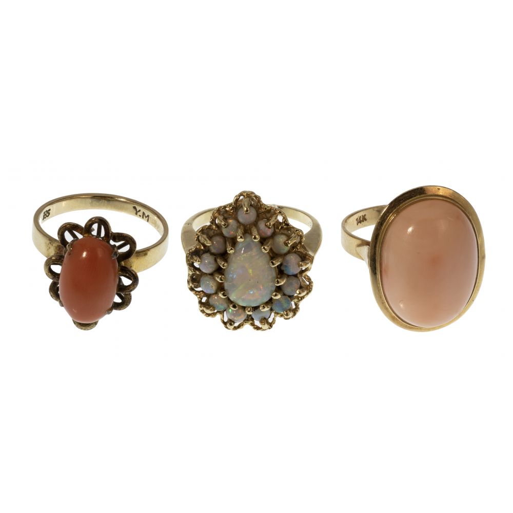 Appraisal: K YELLOW GOLD RING ASSORTMENT rings including an oval cut