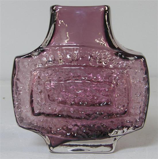 Appraisal: Whitefriars amethyst 'TV' vase Geoffrey Baxter with concentric rings and