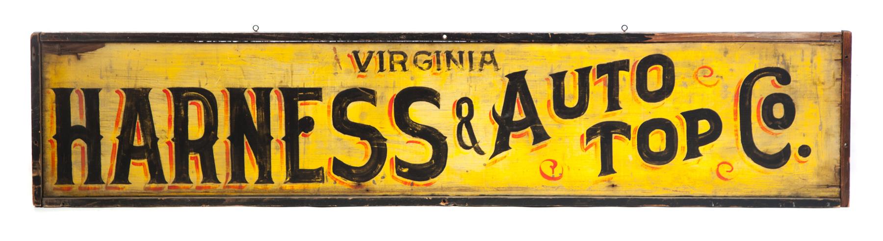 Appraisal: VIRGINIA ADVERTISING SIGN First half- th century Double sided sign