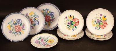 Appraisal: Poole Pottery three floral decorated plates cm diameter nine smaller