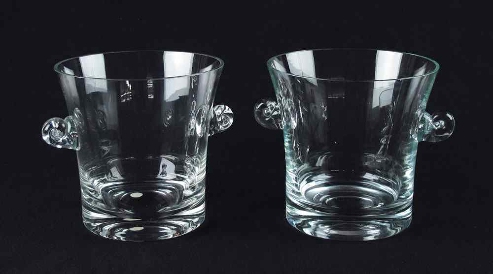 Appraisal: TWO TIFFANY CO CRYSTAL CHAMPAGNE ICE BUCKETS Approx '' tall