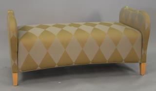 Appraisal: Two piece lot to include Niedermaier upholstered bench lg Two