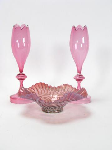 Appraisal: Group of Decorative Colored Glass including a pair of ''