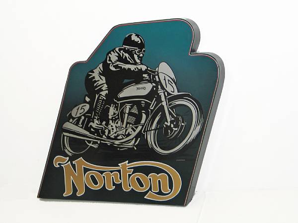 Appraisal: Norton by Robert Carter oil enamel on formed metal depicting