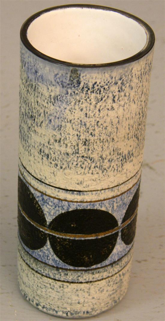 Appraisal: Cylindrical Troika vase the mottled blue ground with a band