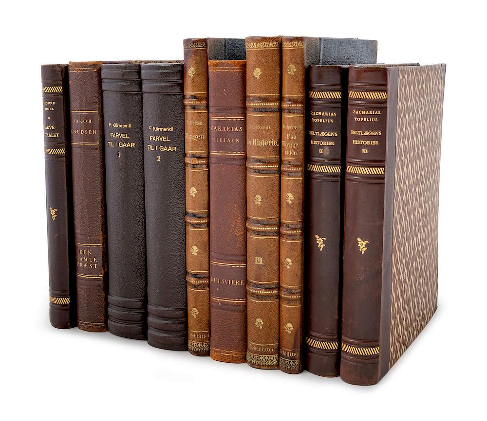 Appraisal: Scandinavian Bindings A group of works in Scandinavian Bindings A