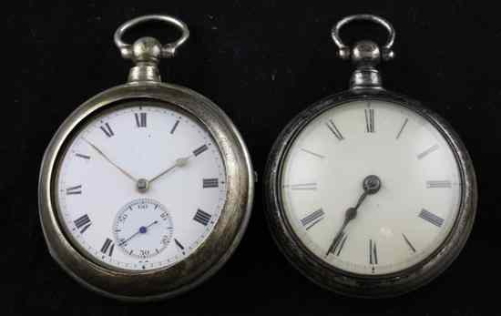 Appraisal: A late Victorian silver pair cased keywind verge pocket watch