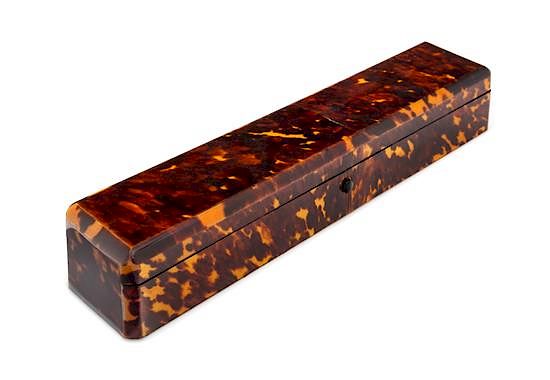 Appraisal: A Tortoise Shell Table Casket Height x width inches A