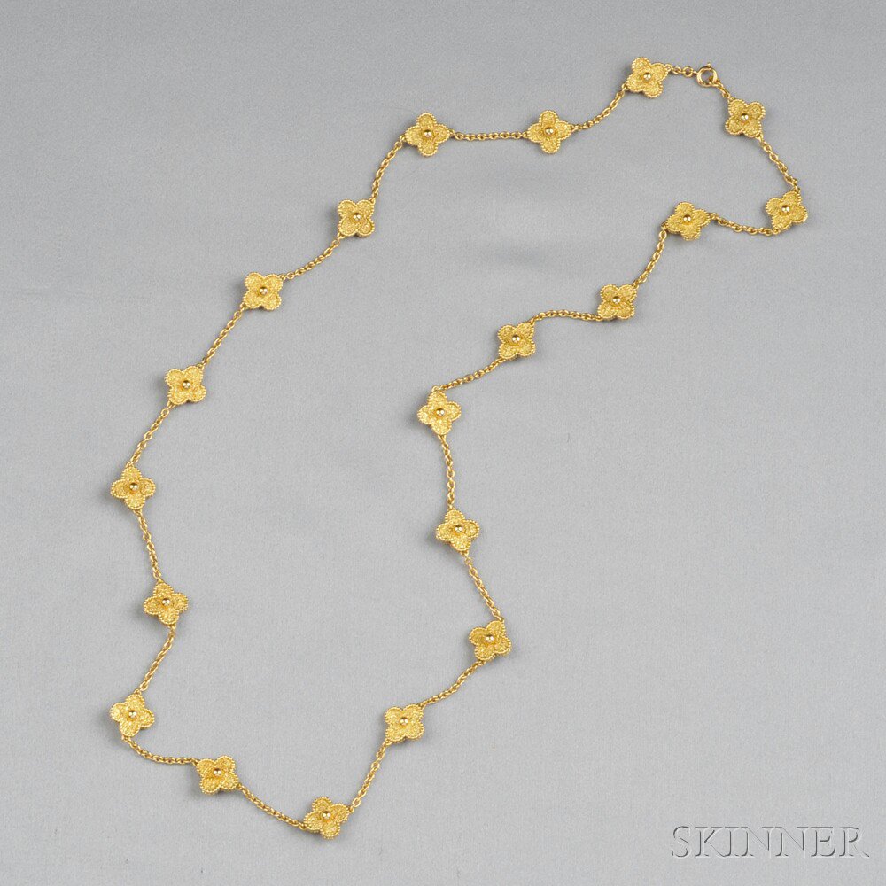 Appraisal: kt Gold Vintage Alhambra Long Necklace Van Cleef Arpels with