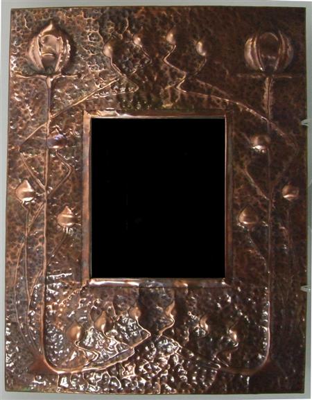 Appraisal: MANNER OF DE COURCY LEWTHWAITE DEWAR COPPER WALL MIRROR CIRCA