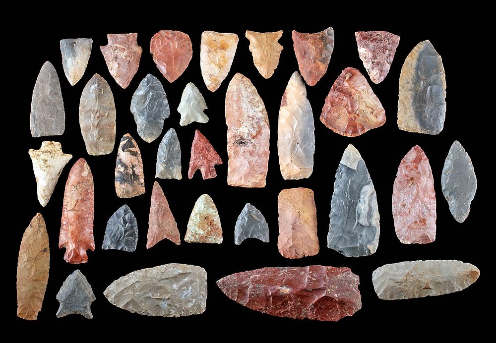 Appraisal: Lot of Native American Archaic Knapped Stone Points Native American