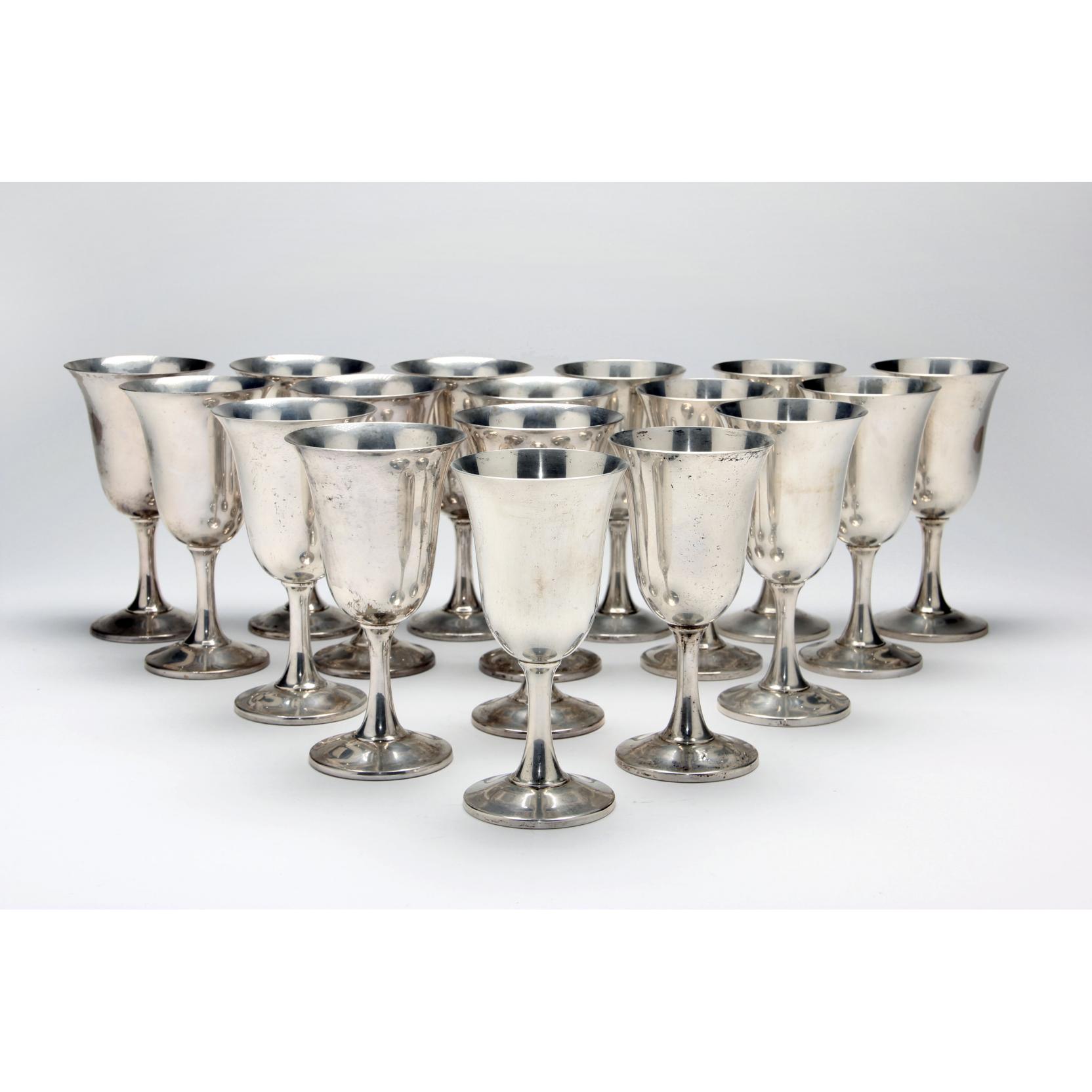 Appraisal: Set of Sterling Silver Water Goblets by Wallace pattern number