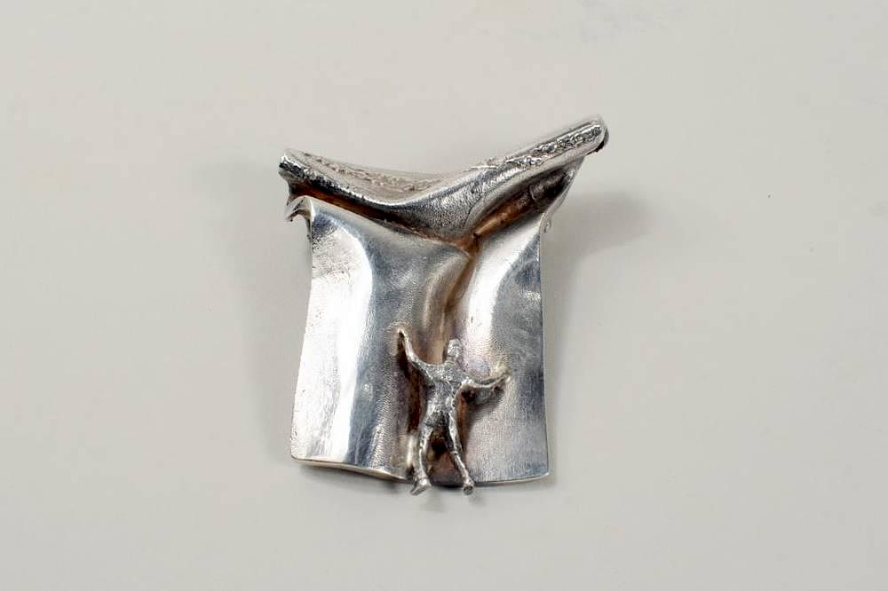 Appraisal: Lapponia Finnish Modernist Sterling Silver Pin Lapponia Finnish modernist sterling