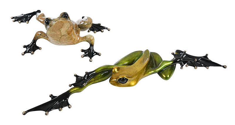 Appraisal: Tim Frogman Cotterill British American born two enameled bronze sculptures