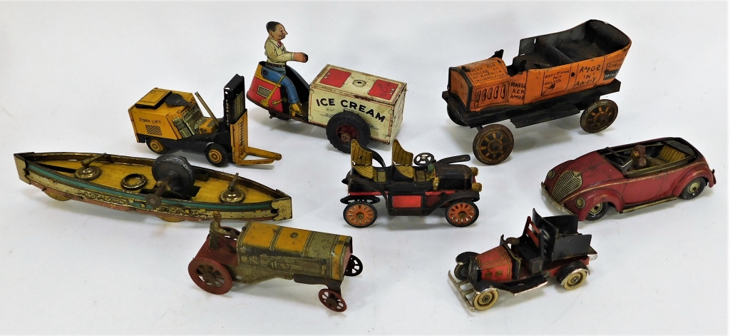 Appraisal: PC ANTIQUE MARX LINEMAR CKO TIN TOY GROUP Germany Japan