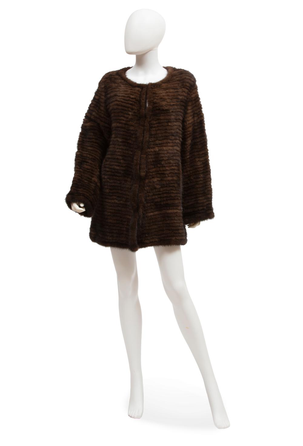 Appraisal: Short Danmark Mink Fur Coat labeled Belle Fare light brown