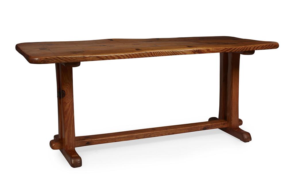 Appraisal: TIM STEAD - PINE DINING TABLE LATE TH CENTURY with