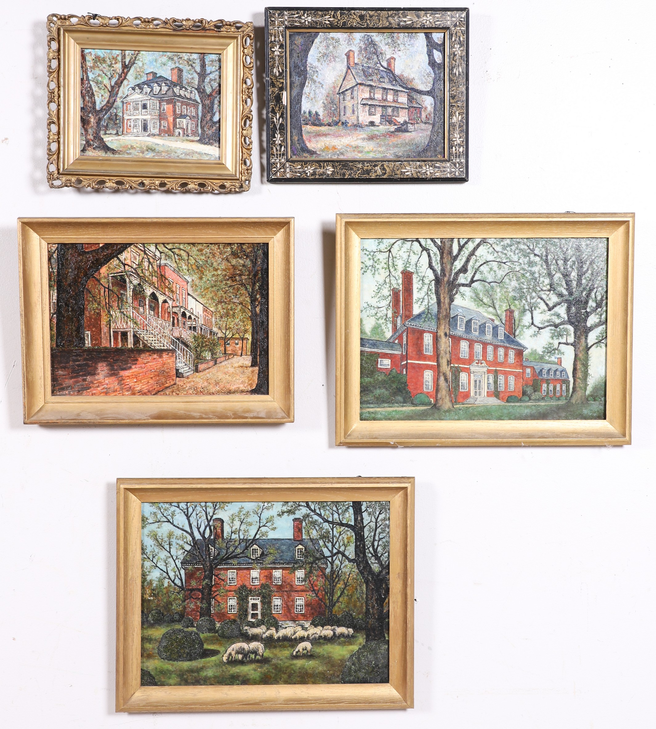 Appraisal: James Coker th c American DE Artist Paintings of Homes