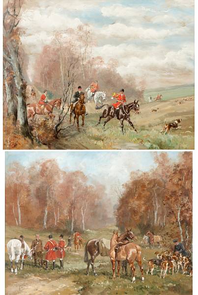 Appraisal: Baron Karl Andr Jean Reille French - Hunting scenes a