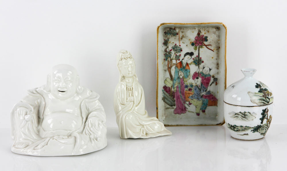 Appraisal: - Lot of Chinese Porcelain Items Lot of four porcelain