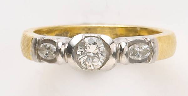 Appraisal: A diamond platinum and k gold ring