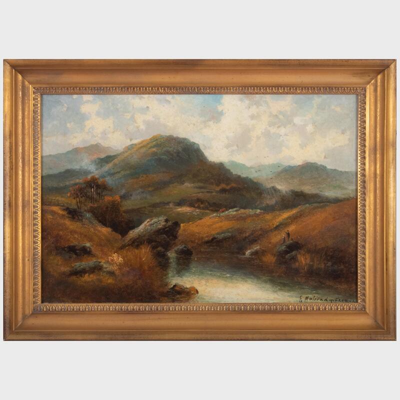 Appraisal: Edward Charles Mulready Mountain Landscape Oil on canvas signed 'E