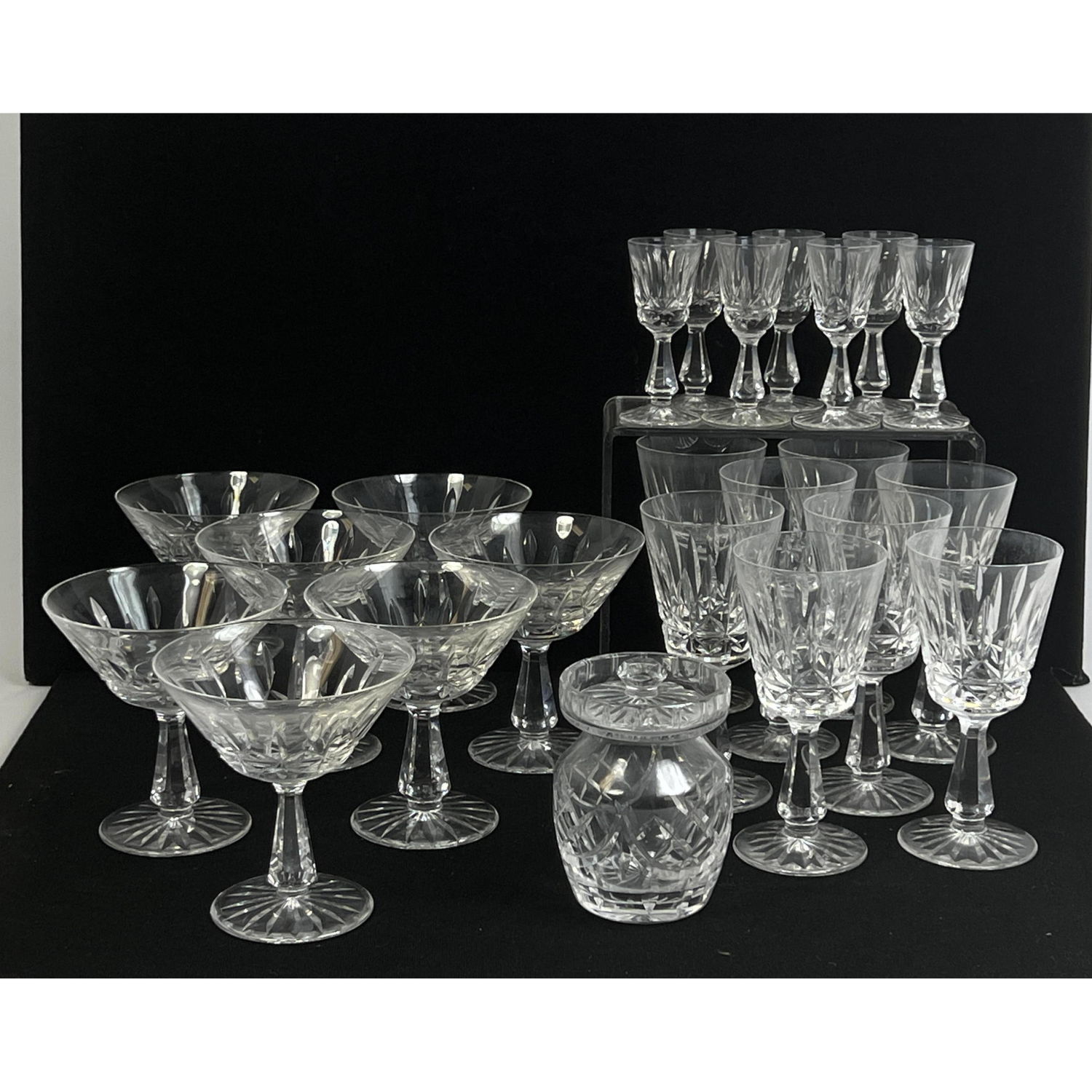 Appraisal: WATERFORD Crystal Stemware Lot - inch glasses - inch wide