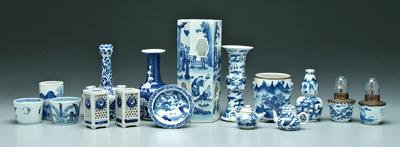 Appraisal: pieces Chinese porcelain blue and white decoration lamps miniature teapots