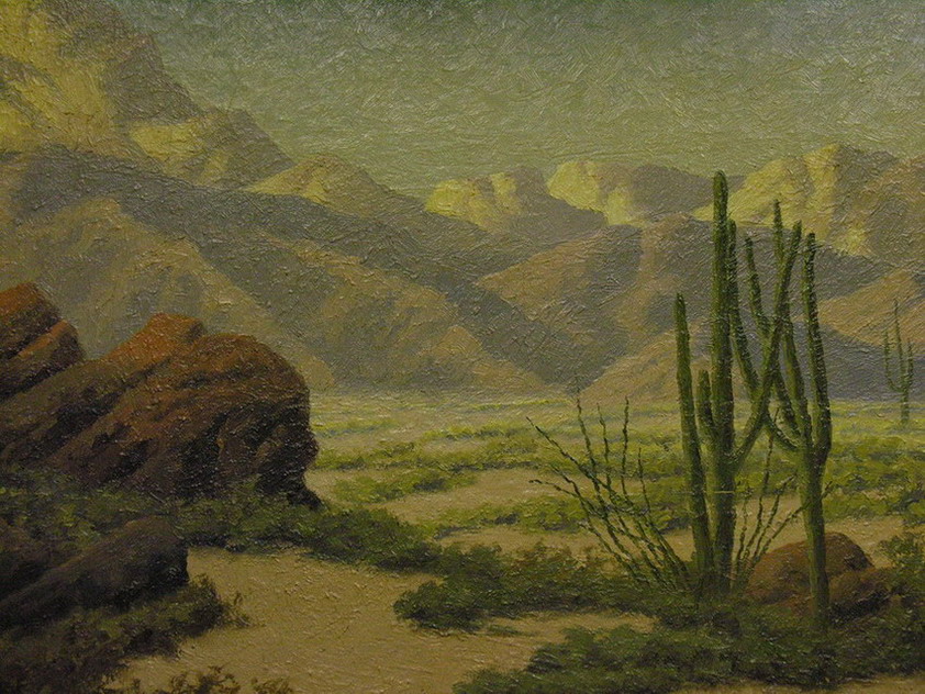 Appraisal: RICHARD KRUGER O C LANDSCAPE PAINTING desert landscape Richard Kruger