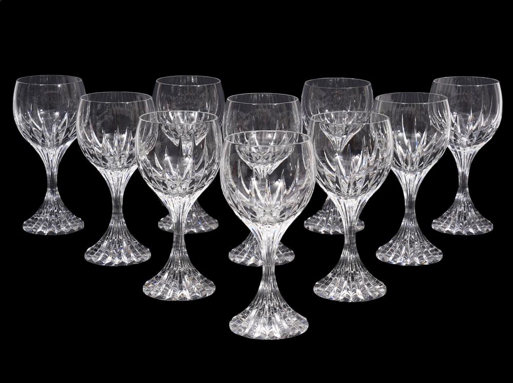 Appraisal: BACCARAT MASSENA WATER GLASSES Baccarat Massena water glasses clear crystal