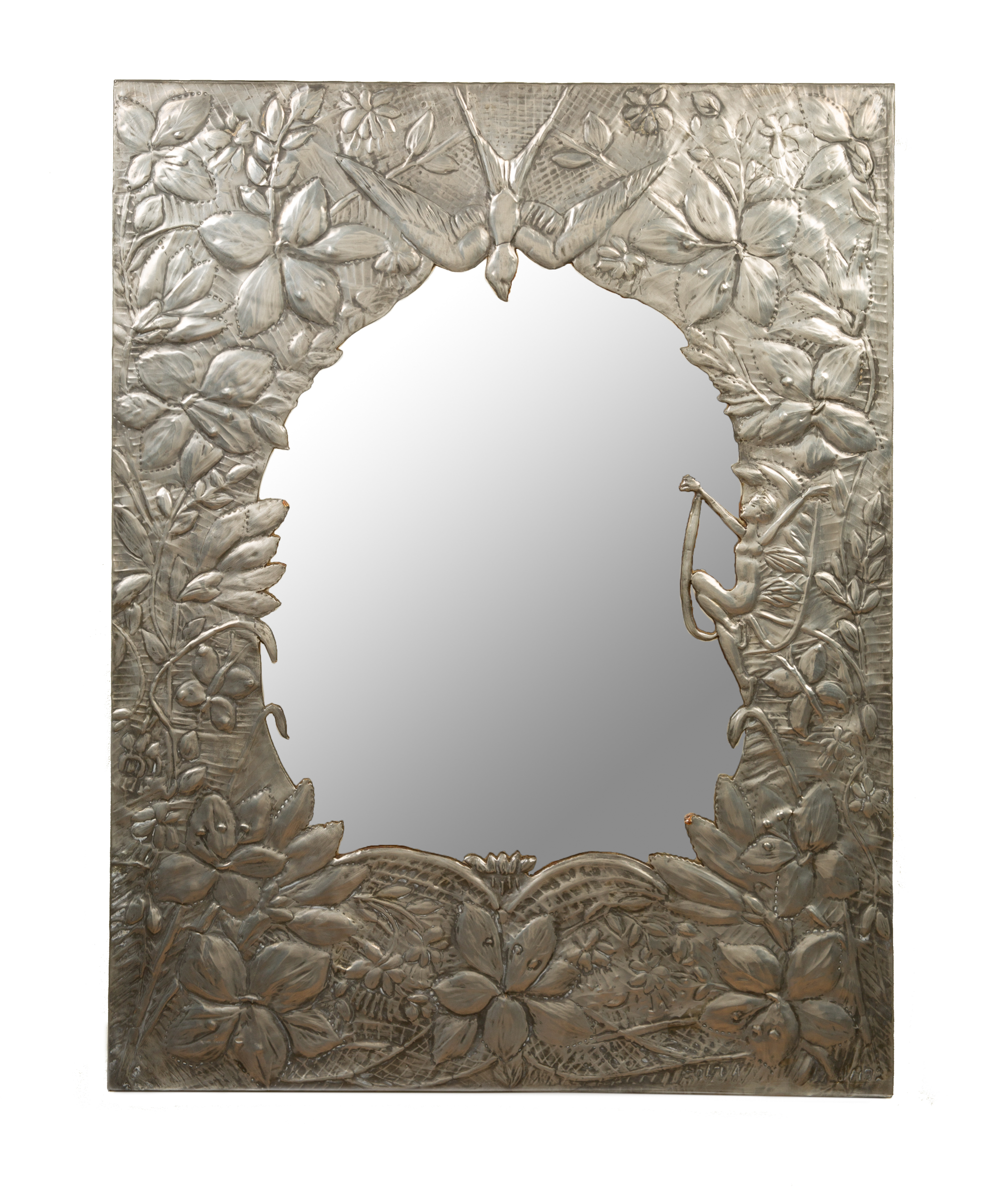 Appraisal: A decorative early to mid th century pewter framed wall