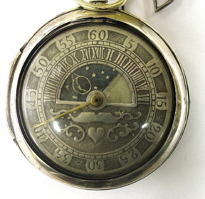 Appraisal: Irish silver pair cased fusee lever pocket watch the movement