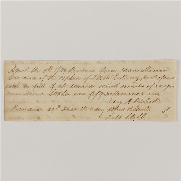 Appraisal: Handwritten document from Bryan County GA April the th received